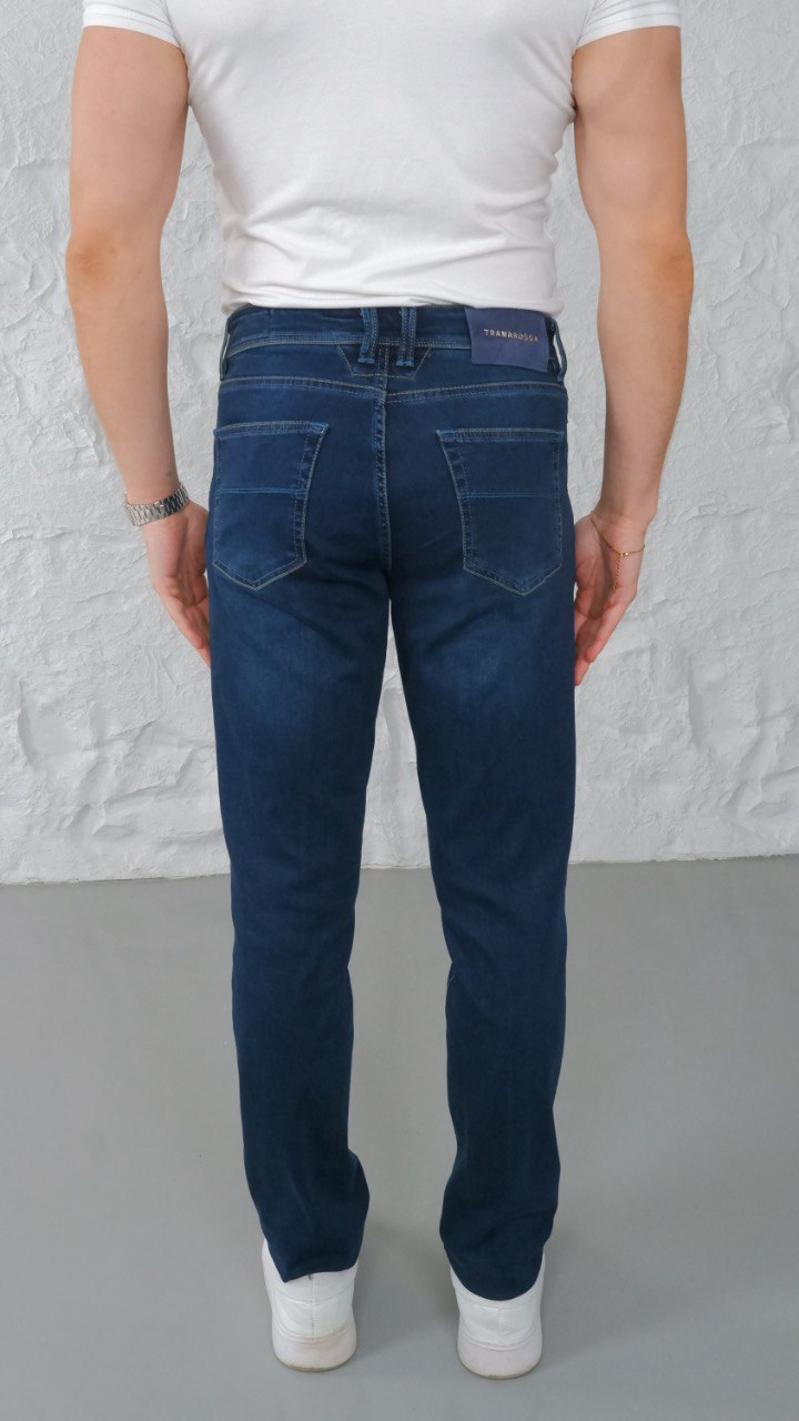 Style 152: Men's Premium Denim with Cyan Accents