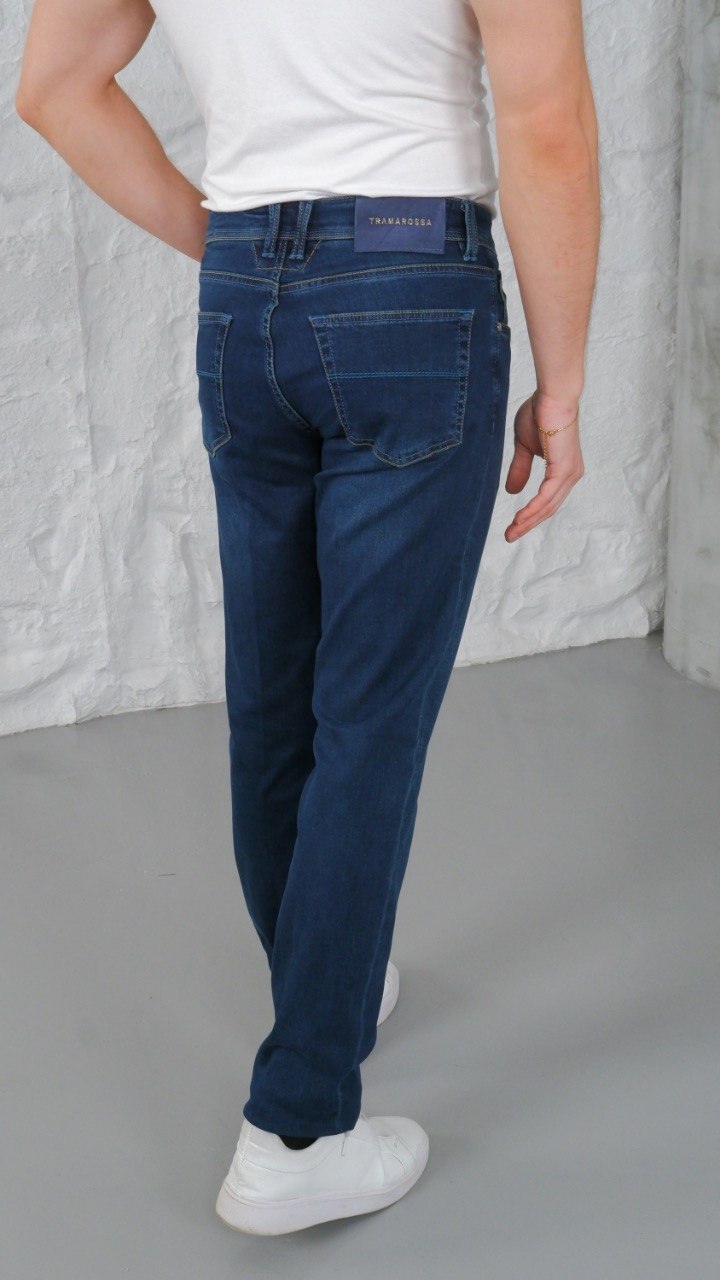 Style 152: Men's Premium Denim with Cyan Accents