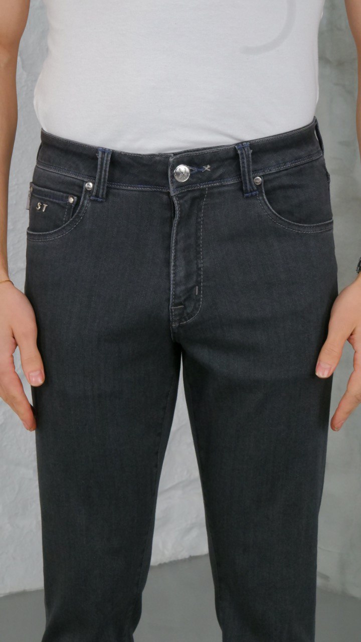 Model 144: Premium Charcoal Grey Tailored Denim